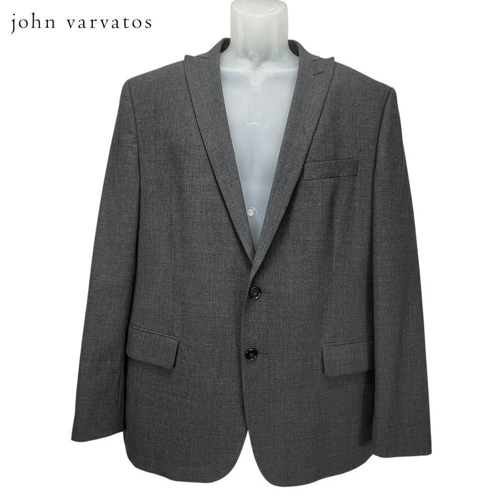 John Varvatos Men's 44R Gray Blazer Jacket Double Vent 2 Buttons‎